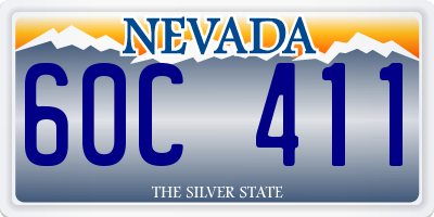NV license plate 60C411