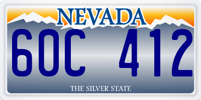 NV license plate 60C412