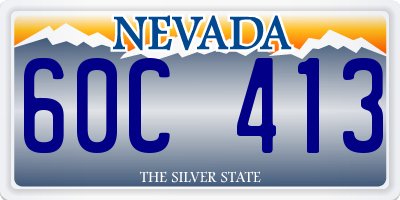 NV license plate 60C413