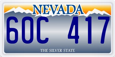 NV license plate 60C417