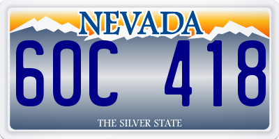 NV license plate 60C418