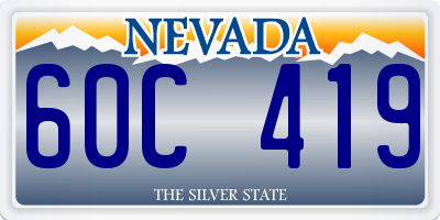 NV license plate 60C419