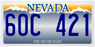 NV license plate 60C421