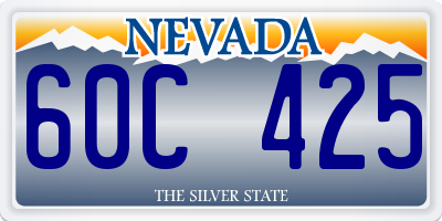 NV license plate 60C425