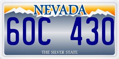 NV license plate 60C430