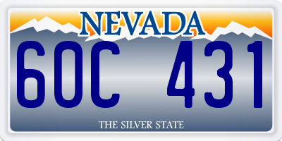 NV license plate 60C431