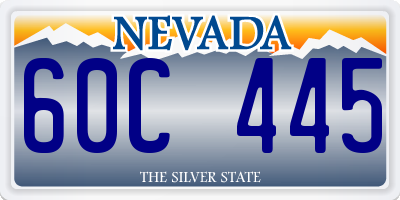 NV license plate 60C445