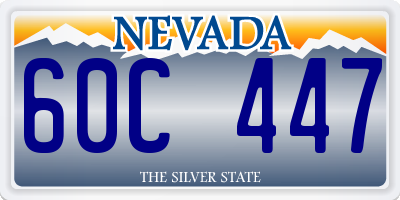 NV license plate 60C447