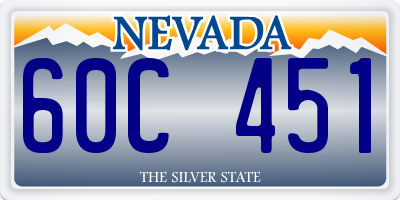 NV license plate 60C451