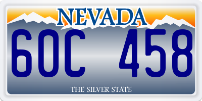NV license plate 60C458