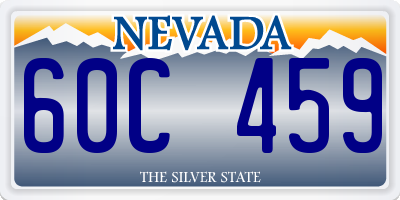 NV license plate 60C459