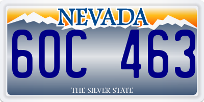 NV license plate 60C463