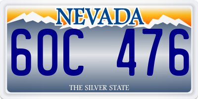 NV license plate 60C476