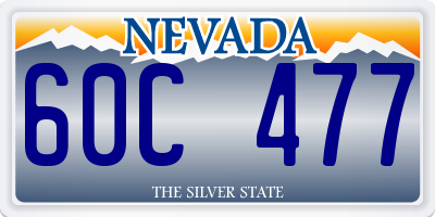 NV license plate 60C477