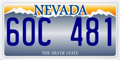 NV license plate 60C481