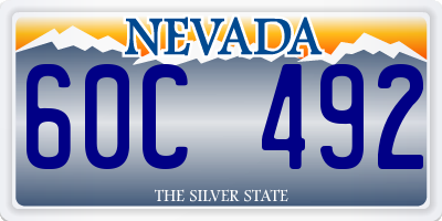 NV license plate 60C492