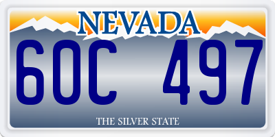 NV license plate 60C497