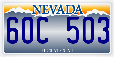 NV license plate 60C503