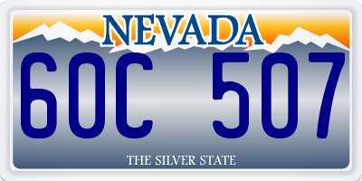 NV license plate 60C507