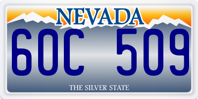 NV license plate 60C509