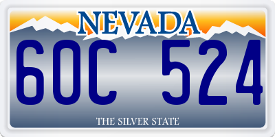 NV license plate 60C524