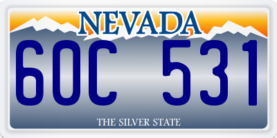 NV license plate 60C531