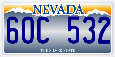 NV license plate 60C532
