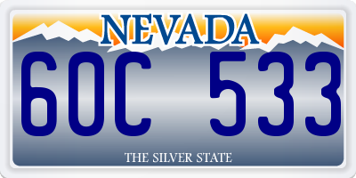 NV license plate 60C533