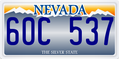 NV license plate 60C537