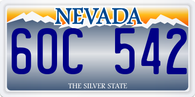 NV license plate 60C542