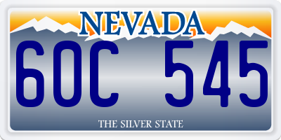 NV license plate 60C545