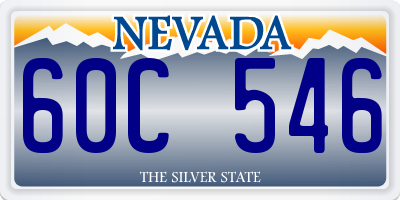 NV license plate 60C546