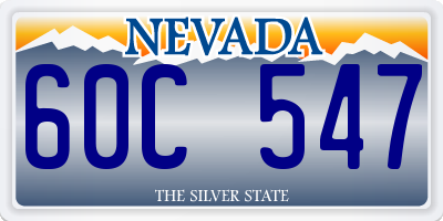 NV license plate 60C547