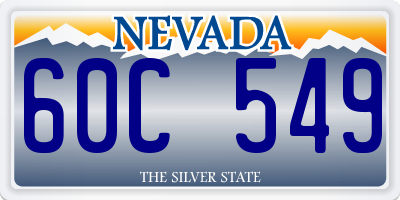 NV license plate 60C549