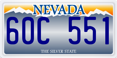 NV license plate 60C551