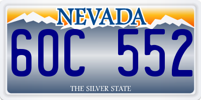 NV license plate 60C552