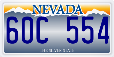 NV license plate 60C554