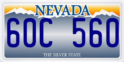 NV license plate 60C560