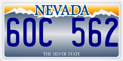 NV license plate 60C562