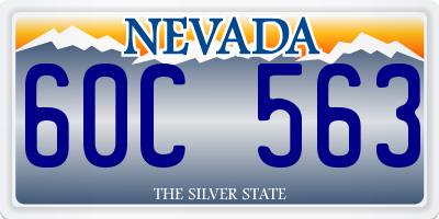 NV license plate 60C563