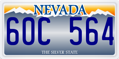 NV license plate 60C564