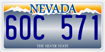 NV license plate 60C571