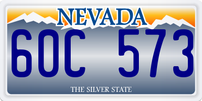 NV license plate 60C573