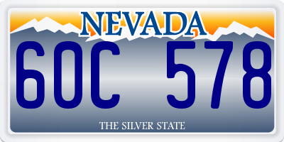 NV license plate 60C578