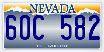 NV license plate 60C582