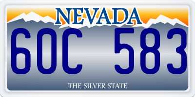 NV license plate 60C583