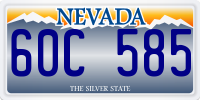 NV license plate 60C585