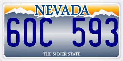 NV license plate 60C593
