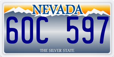 NV license plate 60C597
