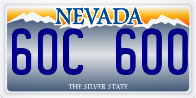 NV license plate 60C600